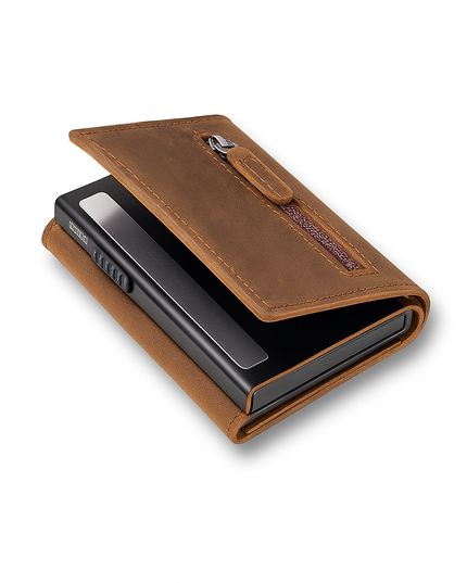 Billetera  Tarjetero RUSTICO / Cuero Genuino (Marron Claro)