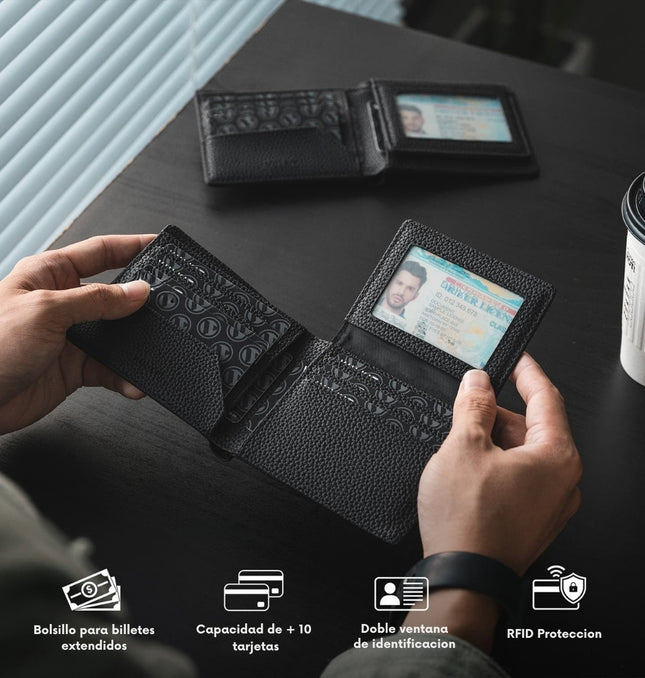 Billetera Tradicional Anti clonación de Cuero Genuino (Varios Colores)