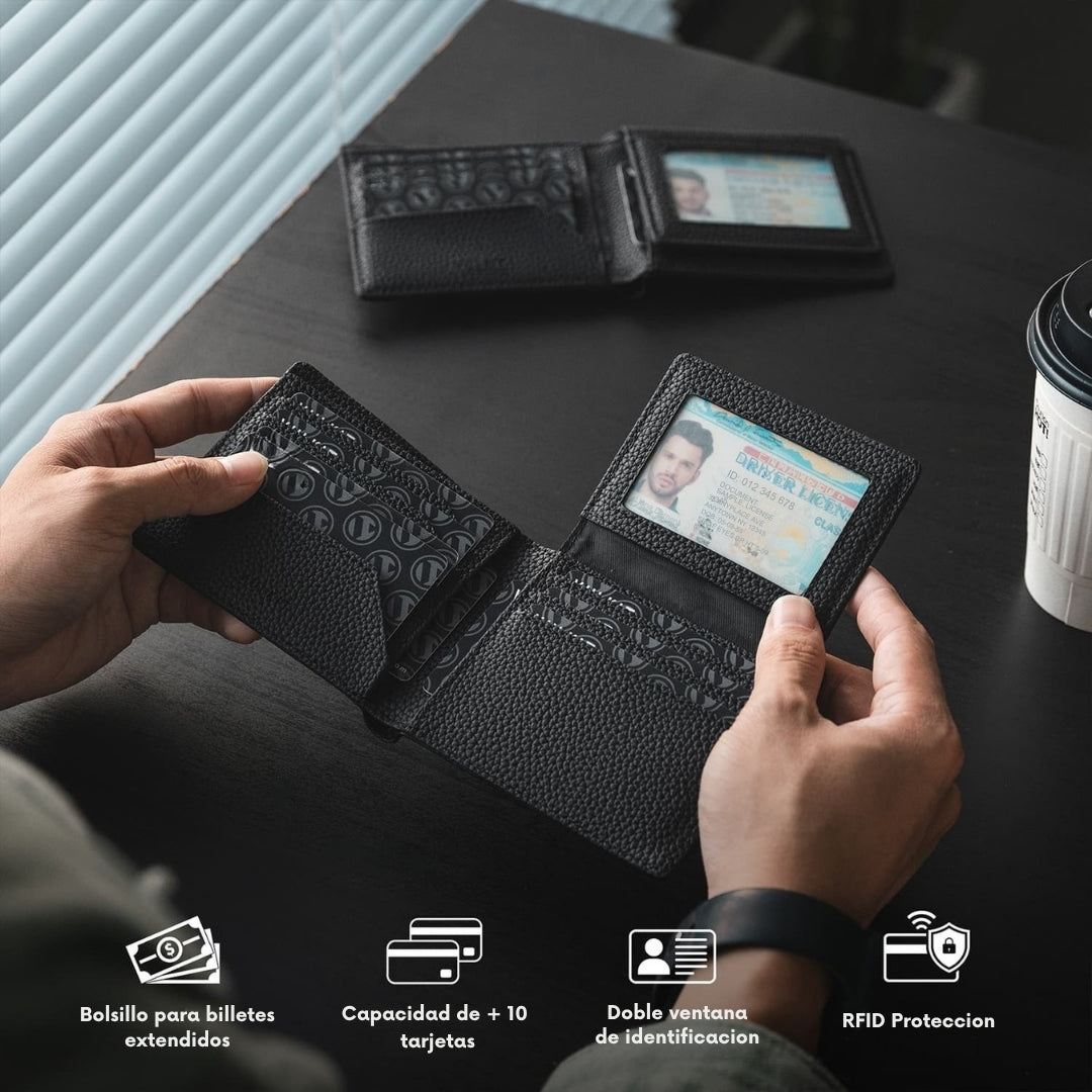 Billetera Tradicional Anti clonación de Cuero Genuino (Varios Colores)