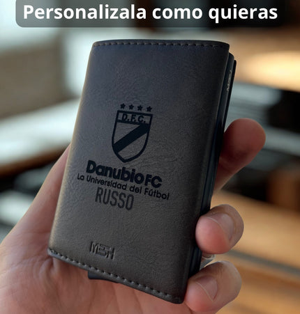 Billetera Tarjetero Premium de Cuero Genuino Color Negro