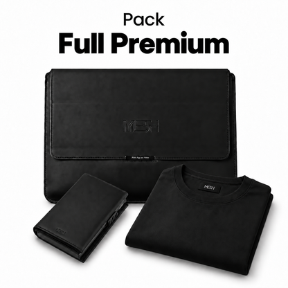 Pack Full Premium - Billetera Rustico + Funda Notebook + Remera Esencial