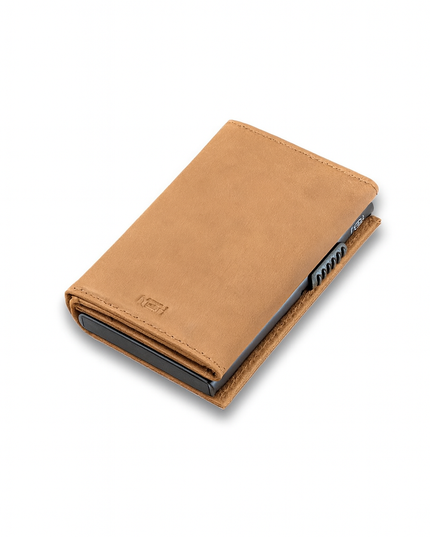 Billetera  Tarjetero RUSTICO / Cuero Genuino (Marron Claro)