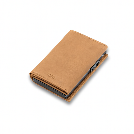 Billetera Tarjetero RUSTICO / Cuero Genuino (Marron Claro)