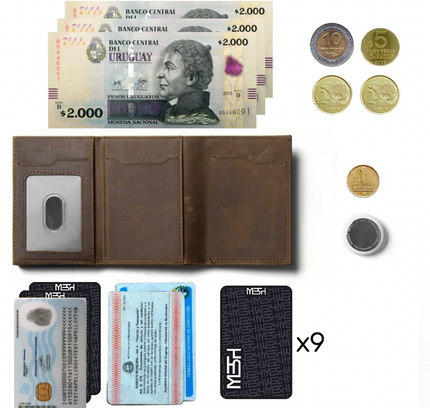 Billetera  Tarjetero RUSTICO  / Cuero Genuino (Verde) (PREVENTA)