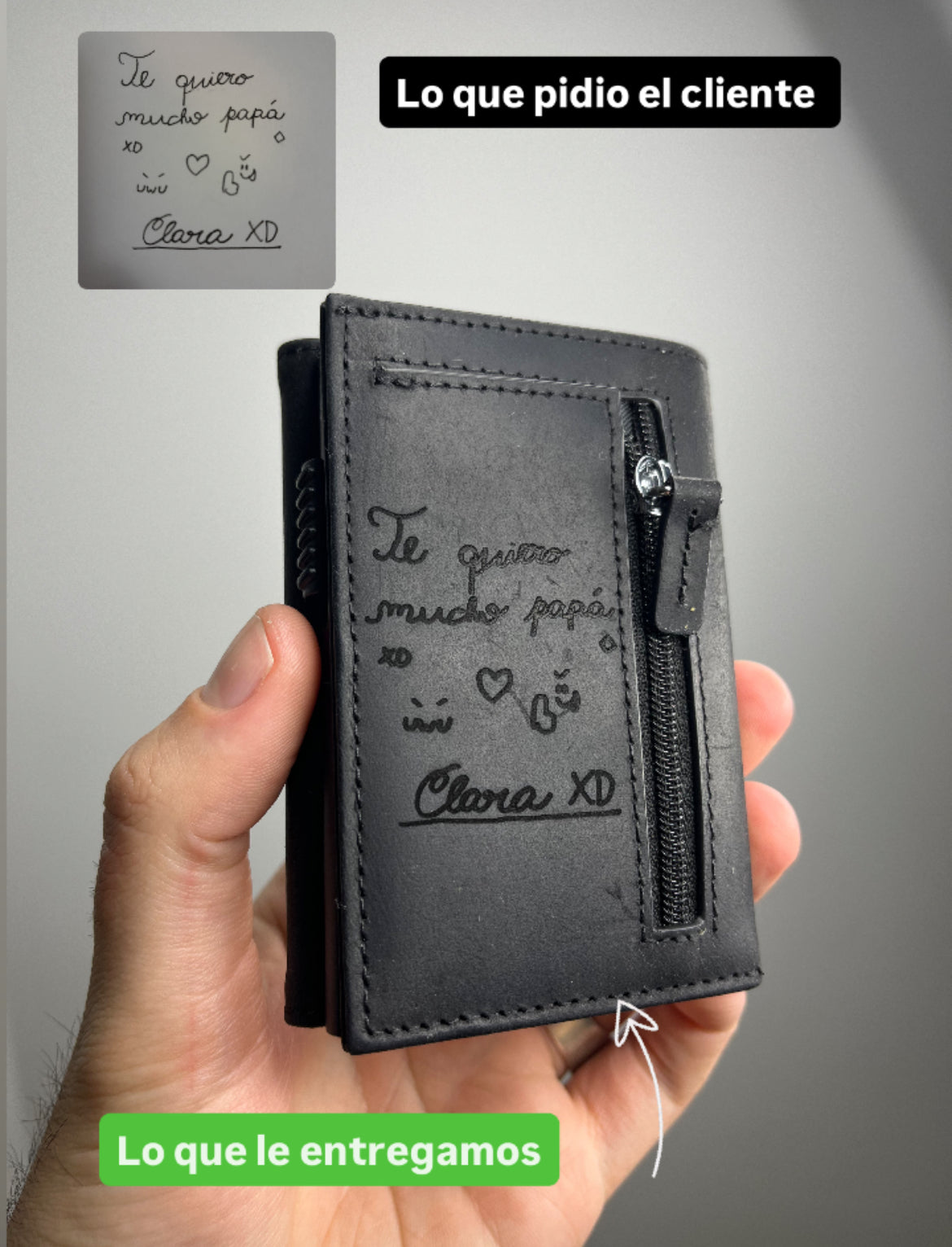 Billetera  Tarjetero RUSTICO / Cuero Genuino (Negro)