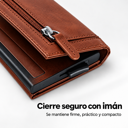 Billetera/ Tarjetero Deluxe - Marrón Claro
