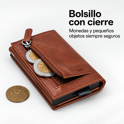 Billetera/ Tarjetero Deluxe - Marrón Claro