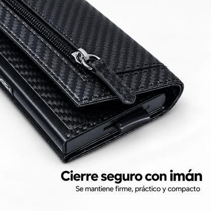 Billetera/ Tarjetero Deluxe - Negro Fibra de Carbono