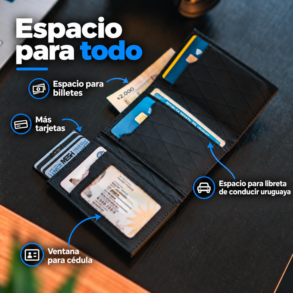Billetera Tarjetero Resistente al agua y Deportiva (Rombos)