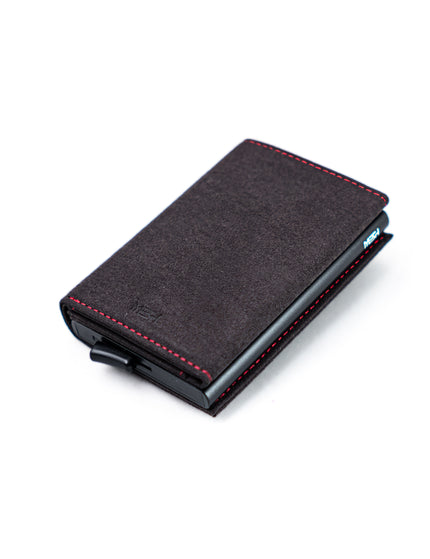 Billetera Tarjetero Noble - Gris con Rojo