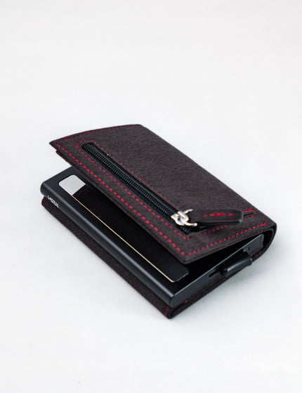 Billetera Tarjetero Noble - Gris con Rojo