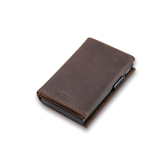 Billetera  Tarjetero RUSTICO / Cuero Genuino (Marron)