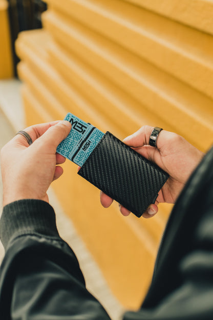 Billetera/ Tarjetero Deluxe - Negro Fibra de Carbono