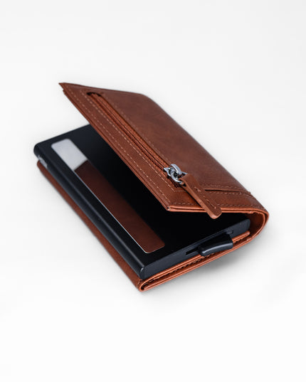 Billetera/ Tarjetero Deluxe - Marrón Claro