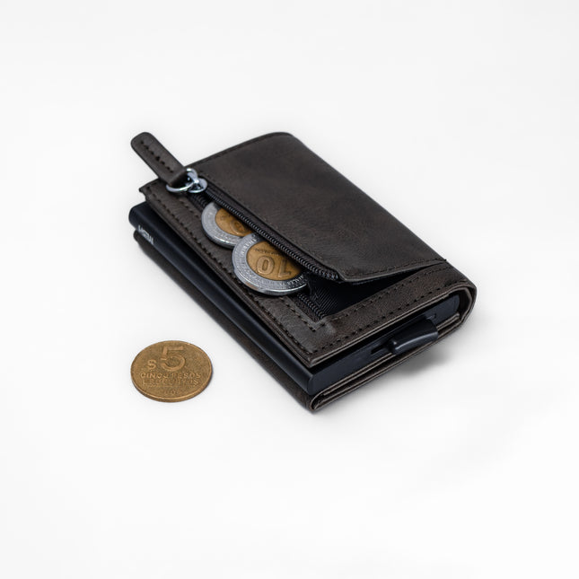 Billetera/ Tarjetero Deluxe - Gris/ Oliva