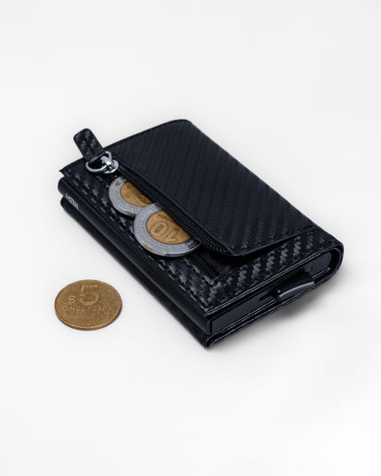 Billetera/ Tarjetero Deluxe - Negro Fibra de Carbono