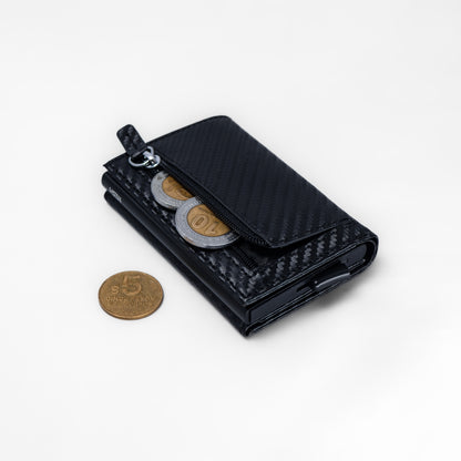 Billetera/ Tarjetero Deluxe - Negro Fibra de Carbono