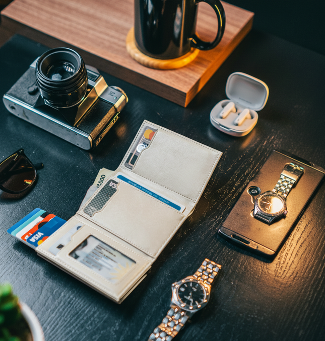 Billetera/ Tarjetero Noble (Blanco Marfil)